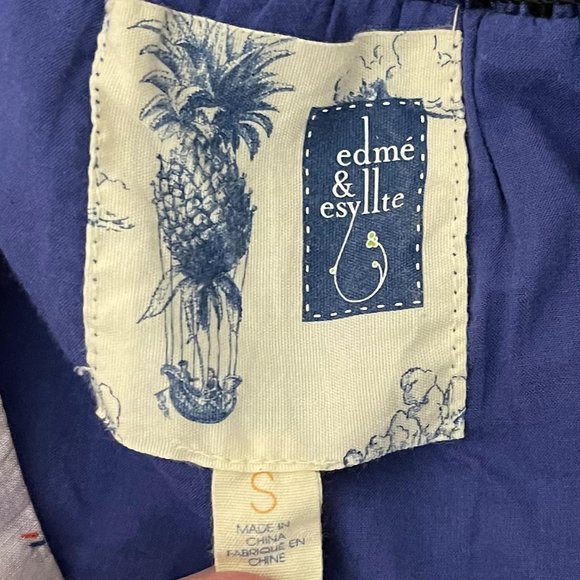 Edme & Esyllte Anthropologie Small Blue Printed A Line Mini Skirt - Picture 4 of 6